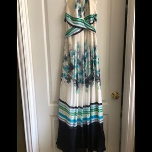 BCBG Floral Halter Maxi Dress